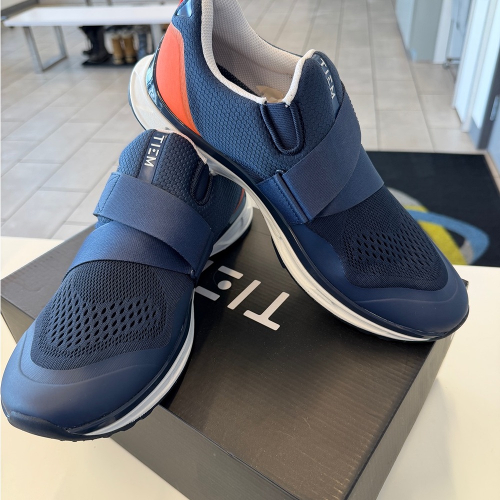Men's TIEM Navy and Orange Cycling Shoes - Picture 2 of 4